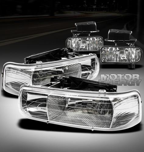 1999-2002 chevy silverado/2000-2006 tahoe suburban crystal head light+fog chrome