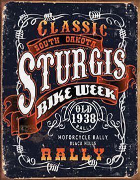 Sturgis bike week rally motorcycle tin sign beer bar gas harley davidson garage