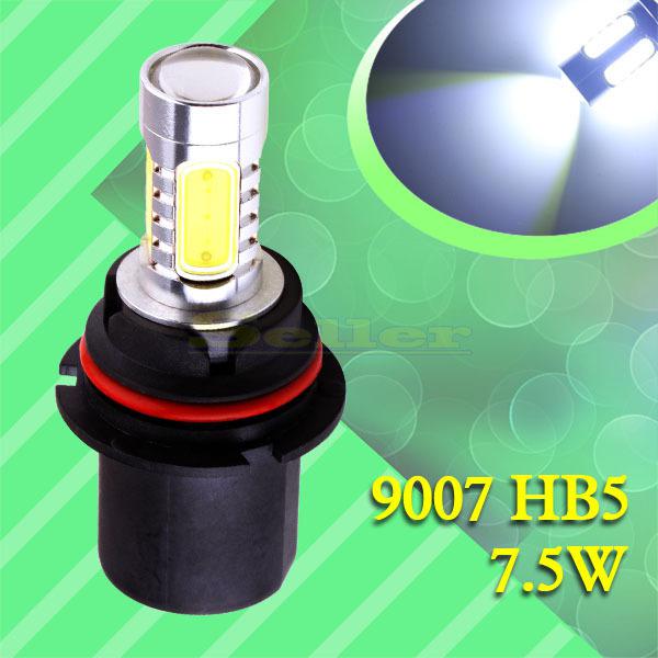 9007 hb5 high power 7.5w 5led pure white head tail fog driving car light bulb