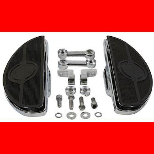 Chrome shaker adjustable floorboard footpeg kit for harley big twin & sportster