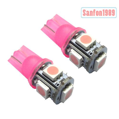 2xt10 194 168 1252 280 w5w 5 smd 5050 car led wedge light (pink purple) #sb5