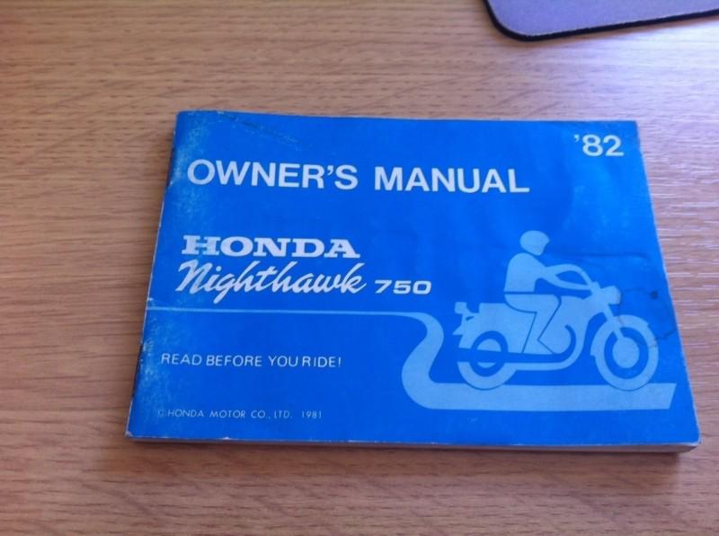 Honda cb750 cb 750 sc nighthawk  1982 good used original owners manual handbook