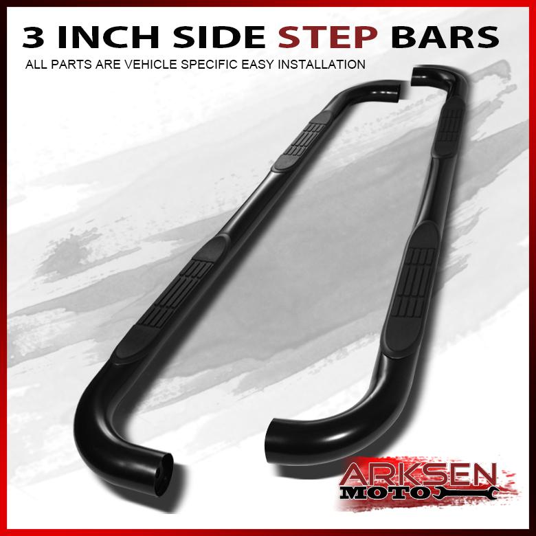 04-13 titan crew cab black coated 3 inch side step bars rail running board pair