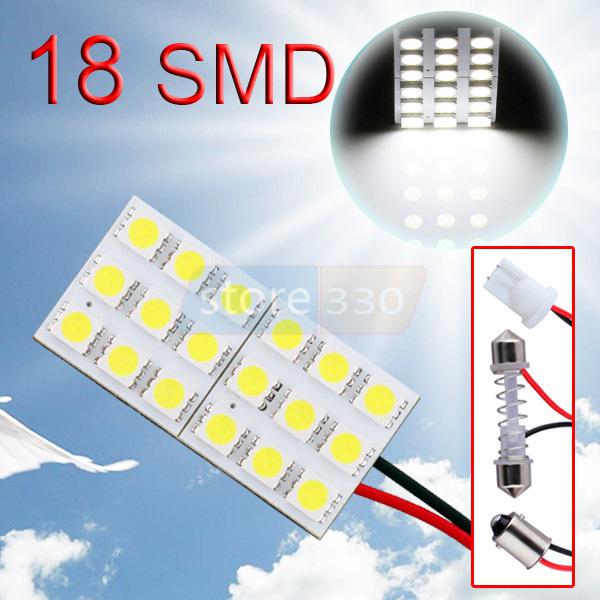 18 smd 5050 pure white light panel t10 ba9s festoon dome led interior bulb