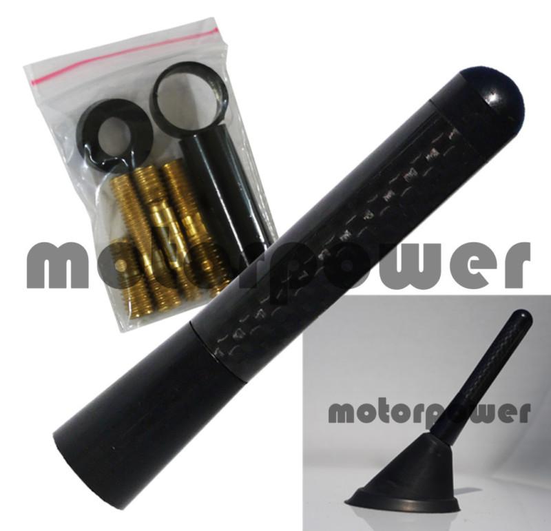 Porsche jdm 3" in/76 mm black carbon fiber au26 oem screw type #b26 antenna