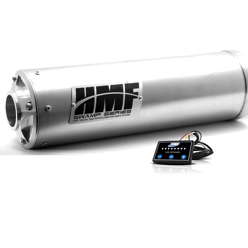 Hmf yamaha grizzly 550 2008 - 2013 swamp slip on exhaust muffler & efi