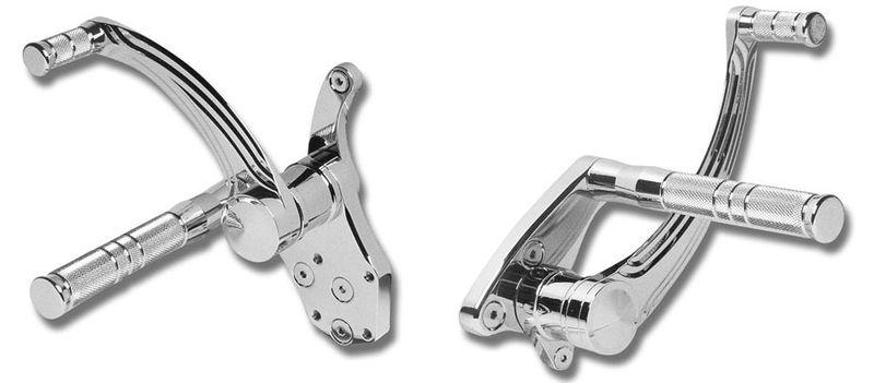 Accutronix chrome 3 inch extended forward controls ~harley softail 1986-1999 