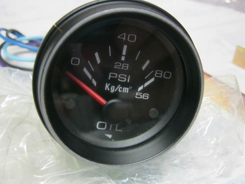 New 2" electric oil pressure gauge 0-8 black detroit diesel caterpillar cummins 