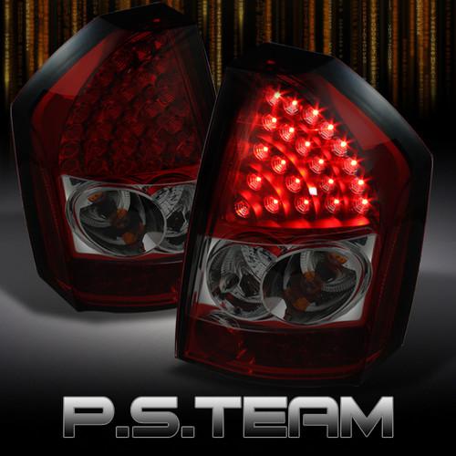 08 09 10 chrysler 300c red smoked led tail lights brake lamps left+right