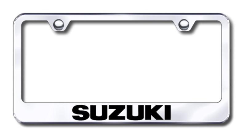 Suzuki  engraved chrome license plate frame made in usa genuine
