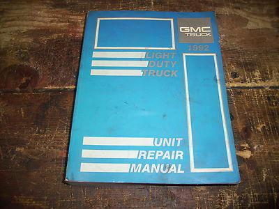 1992 gmc light duty truck unit factory issue repair manual