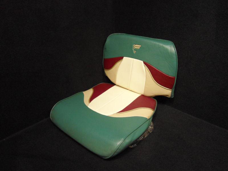 Green/red/beige/white fisher fishing boat folding seat cover stock # c-lo 33