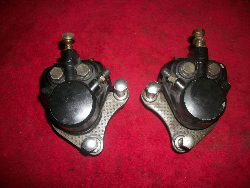 Drag bike kz z1 vintage dual front brake calipers + pads 73-80 kawasaki (nice)