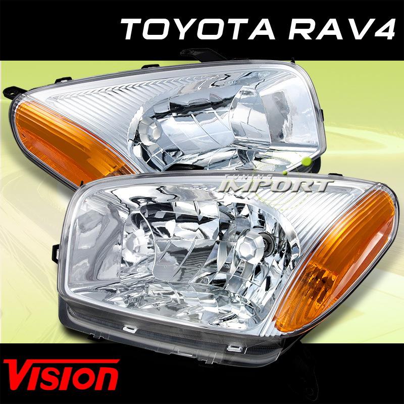 2001-2003 toyota rav4 w/o sport vision pair sport style l+r headlights assembly