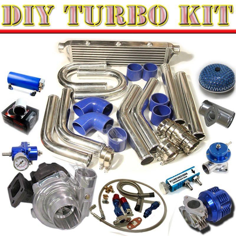 T3/t4 turbo charger+28" intercooler+u-pipe piping kit+bov type-s+wastegate c/bl