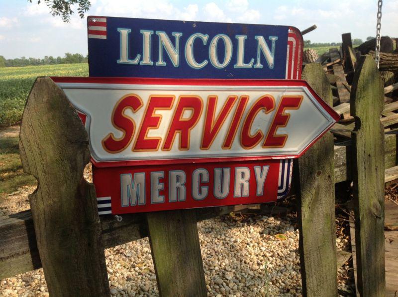 Huge 3-d ford lincoln mercury service garage dealership 20x12+" sign gas oil