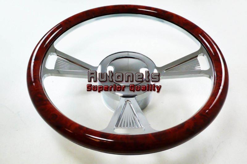 Wood veneer tri camaro impala nova steering wheel aluminum horn adapter 9 hole