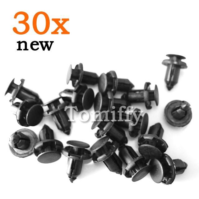 30pcs honda plastic rivet fastener fender bumper retainer push clips mr200300