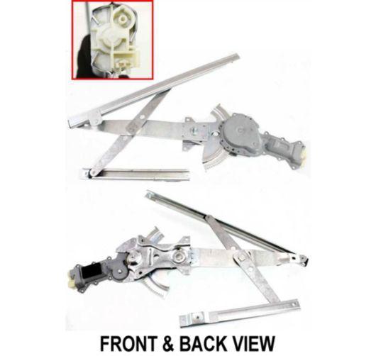 New drivers front power window lift regulator w/ motor & 2 sash connector clips