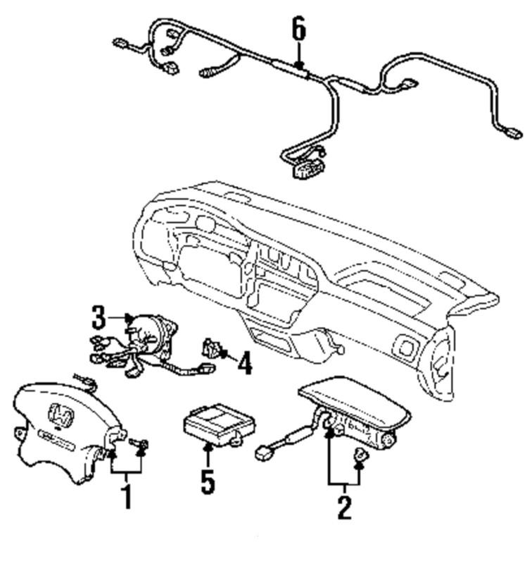 Oem honda 06780-sr0-a80zc right passenger side srs bag module air 92-95 civic