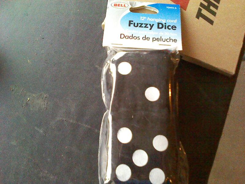 Black fuzzy dice