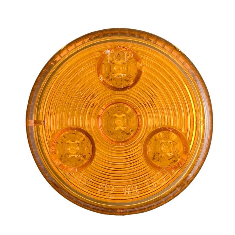 2 two led marker clearance lights amber flush mount  2 1/2 in plug grommet 4 dio