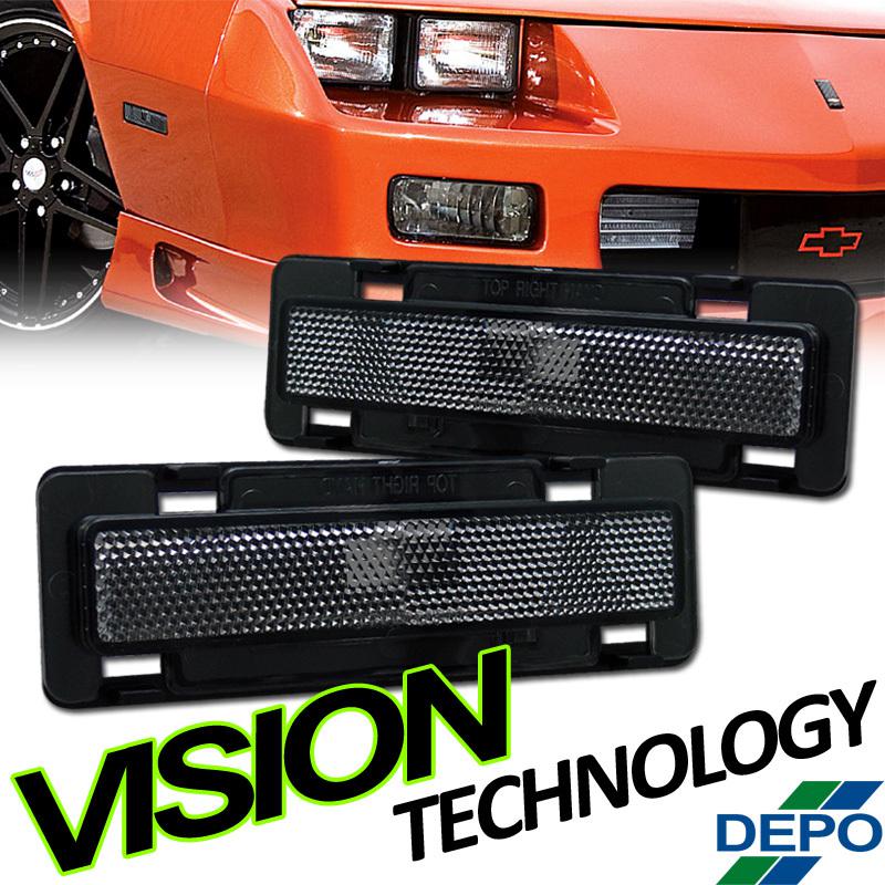 Depo 1985-1992 camaro/firebird smoke lens front bumper lamps side marker lights