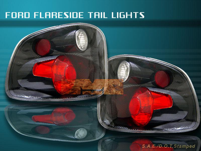 97-00 ford f150 f-150 flareside tail lights carbon fiber