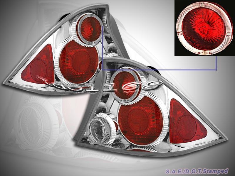 2001-2003 honda civic tail lights 2 doors halo clear 02 lamps