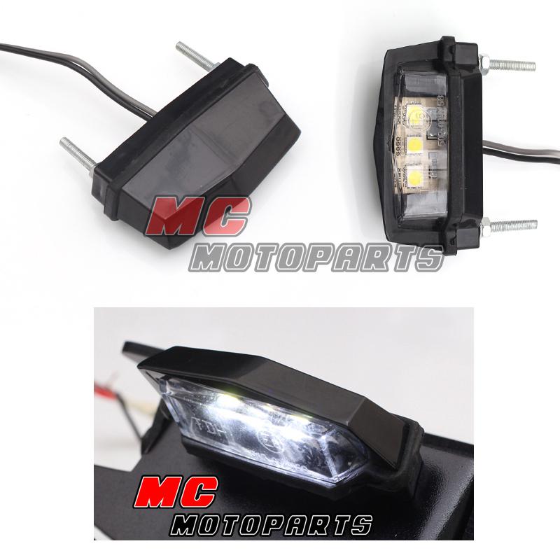 Mc motoparts licence plate light micro led number e-mark for flexible tail tidy