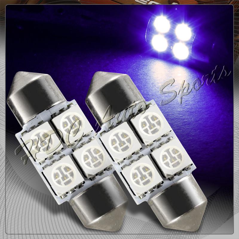 2x 31mm 4 smd purple led festoon dome map glove box trunk replacement light bulb