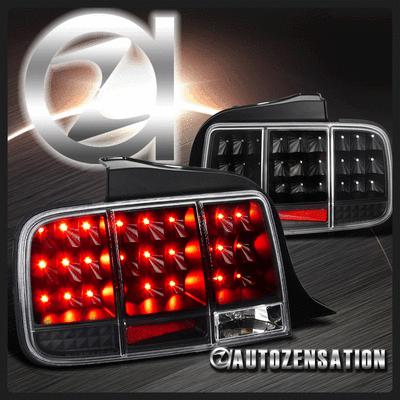 05-09 ford mustang black led integrate sequential turn signal tail lights