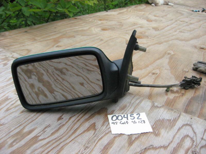 Golf jetta side view mirror left green 1993 1994 1995 1996 1997 1998 1999 cable