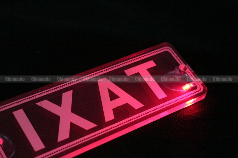 Transparent red led taxi top board sign sucker light cigarette lighter 12v