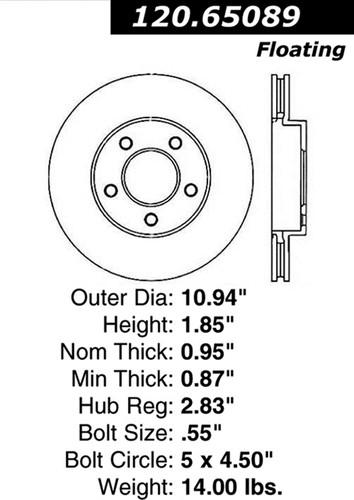 Centric-power slot 126.65089sl stoptech sport rotors escape mariner tribute