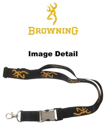 Velcro lanyard & bottle opener - browning buckmark - black