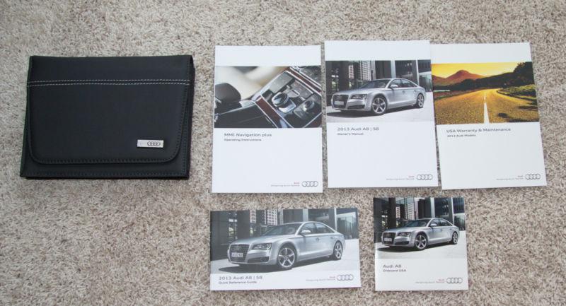 2013 13 oem audi a8 and s8 complete owner manual set +  mmi navigation + case