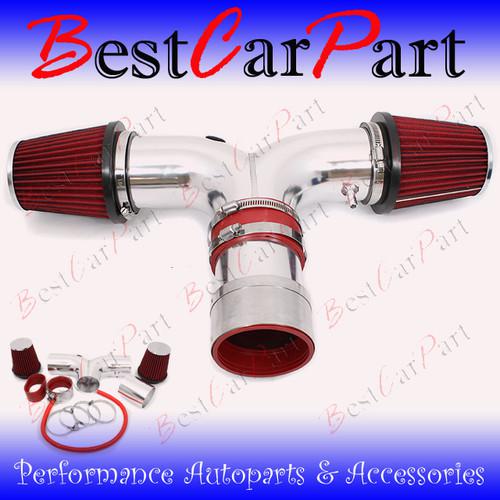 Bcp red 04-07 durango 5.7l hemi v8 dual twin air intake induction kit + filter