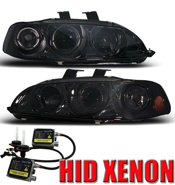 1992-1995 honda civic sedan 4dr halo projector headlight+hid jdm smoke 1993 1994