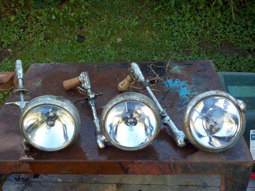 Antique lot of spotlights for rat rod hot rod retro cruisers