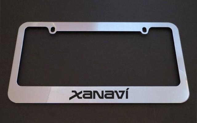 1 brand new nissan xanavi chrome metal license plate frames + screw caps