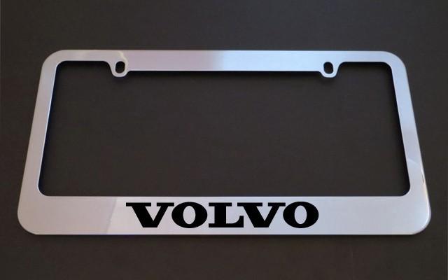 1 brand new volvo chrome metal license plate frames + screw caps