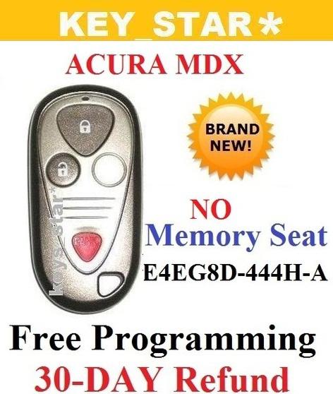 New 01-06 acura mdx keyless remote e4eg8d-444h-a - no memory seat + free program