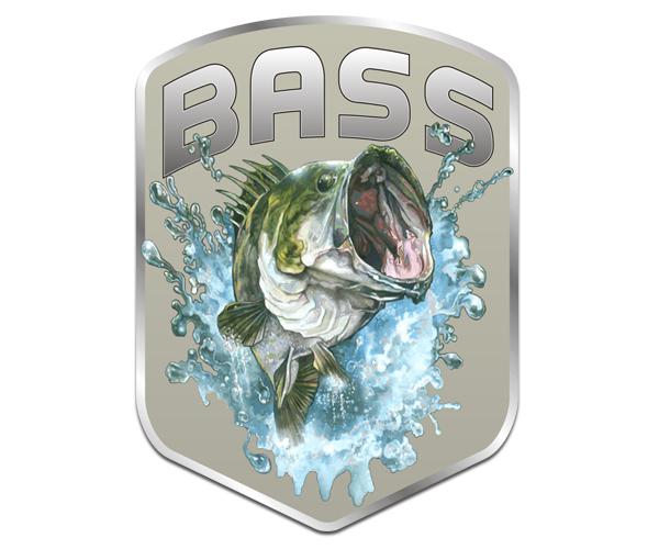 Bass masters fishing decal 5"x3.7" largemouth fish vinyl sticker bm1 zu1