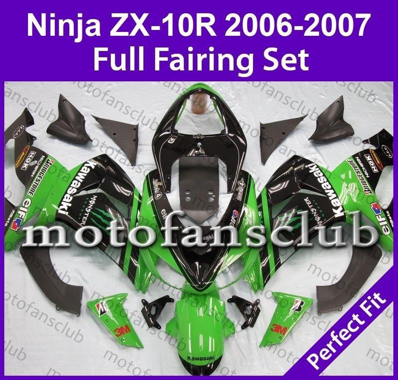 Fit kawasaki 06 07 zx 10r zx10r ninja 2006 2007 fairing bodywork plastics #04 b