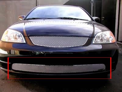 2001-2003 honda civic grillcraft silver lower 1 pc grille insert grill hon1118s