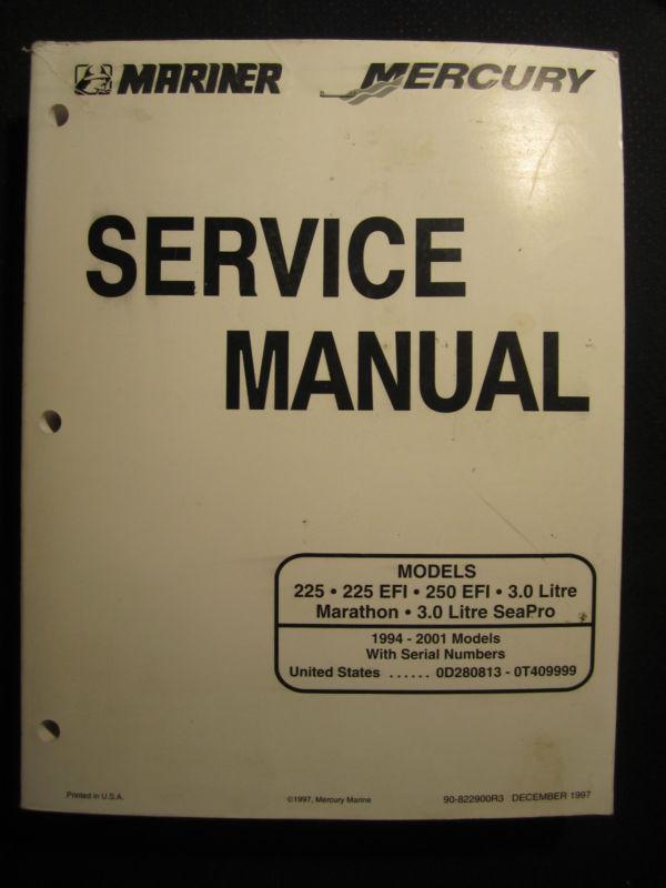 1994-2001 mercury mariner outboard service manual 225 250 efi 3l marathon seapro