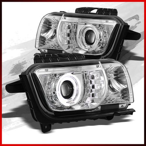 10-13 camaro chrome 2x dual-halo projector headlights front lamps upgrade set