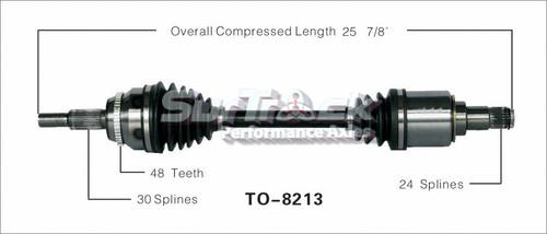 Surtrack perf axles to-8213 cv half-shaft assembly-new cv axle shaft