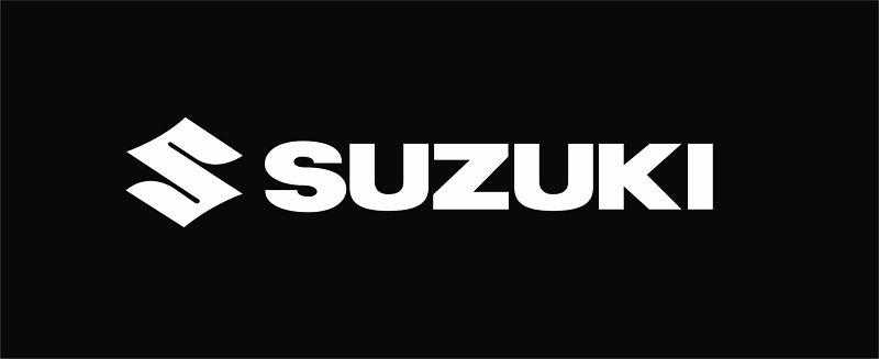 #274 2x 9" x 1.5"  suzuki logo motorcycle car decals stickers white #274